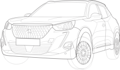 Peugeot 2021 Tilt Angle Sketch Style Svg Vector, Free Vectors File